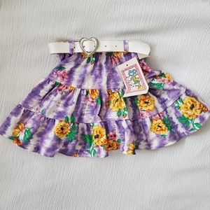 NWT vintage 90s Y2K girl's sunflower mini skirt